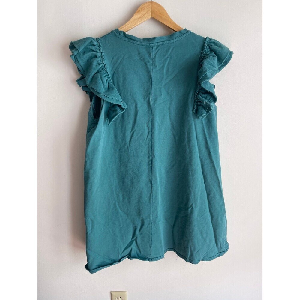 Teal Ruffle Sleeve Dress Size Medium - Picture 2 of 9